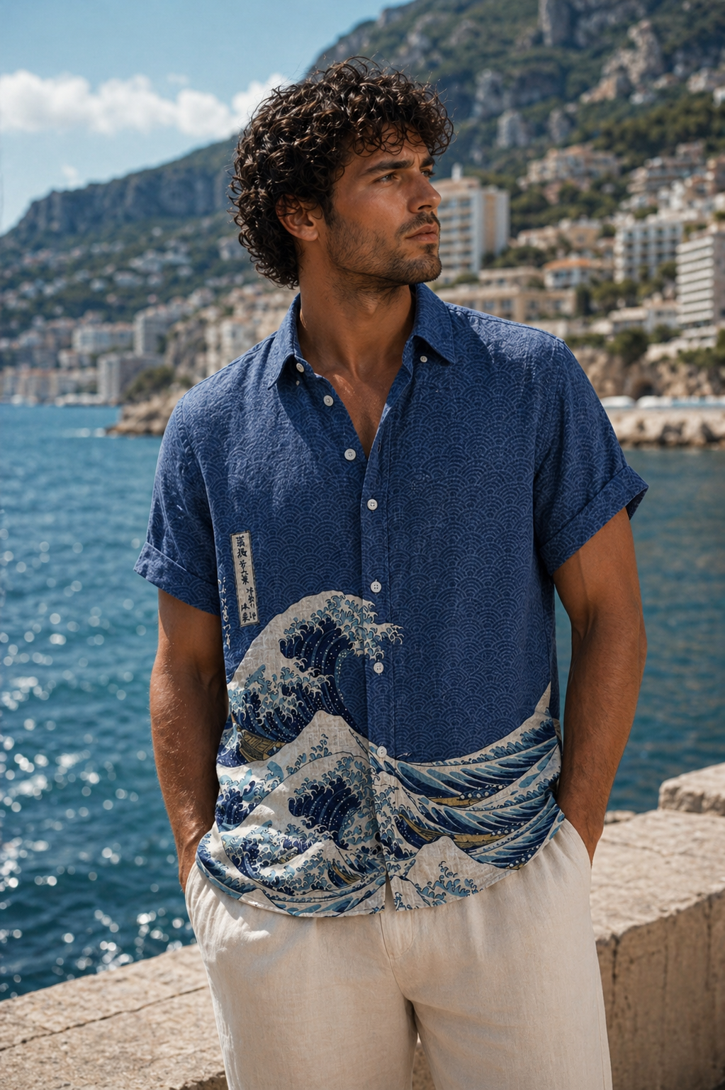 Coastal Wave Linen Shirt