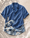 Coastal Wave Linen Shirt