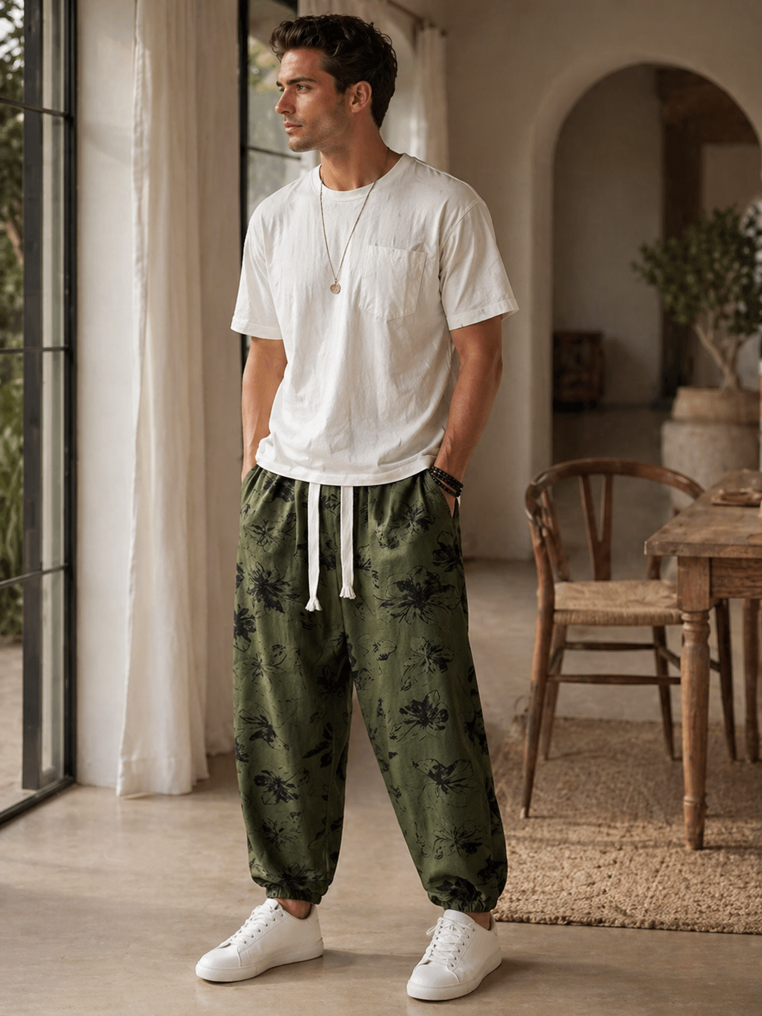 Forest Linen Joggers