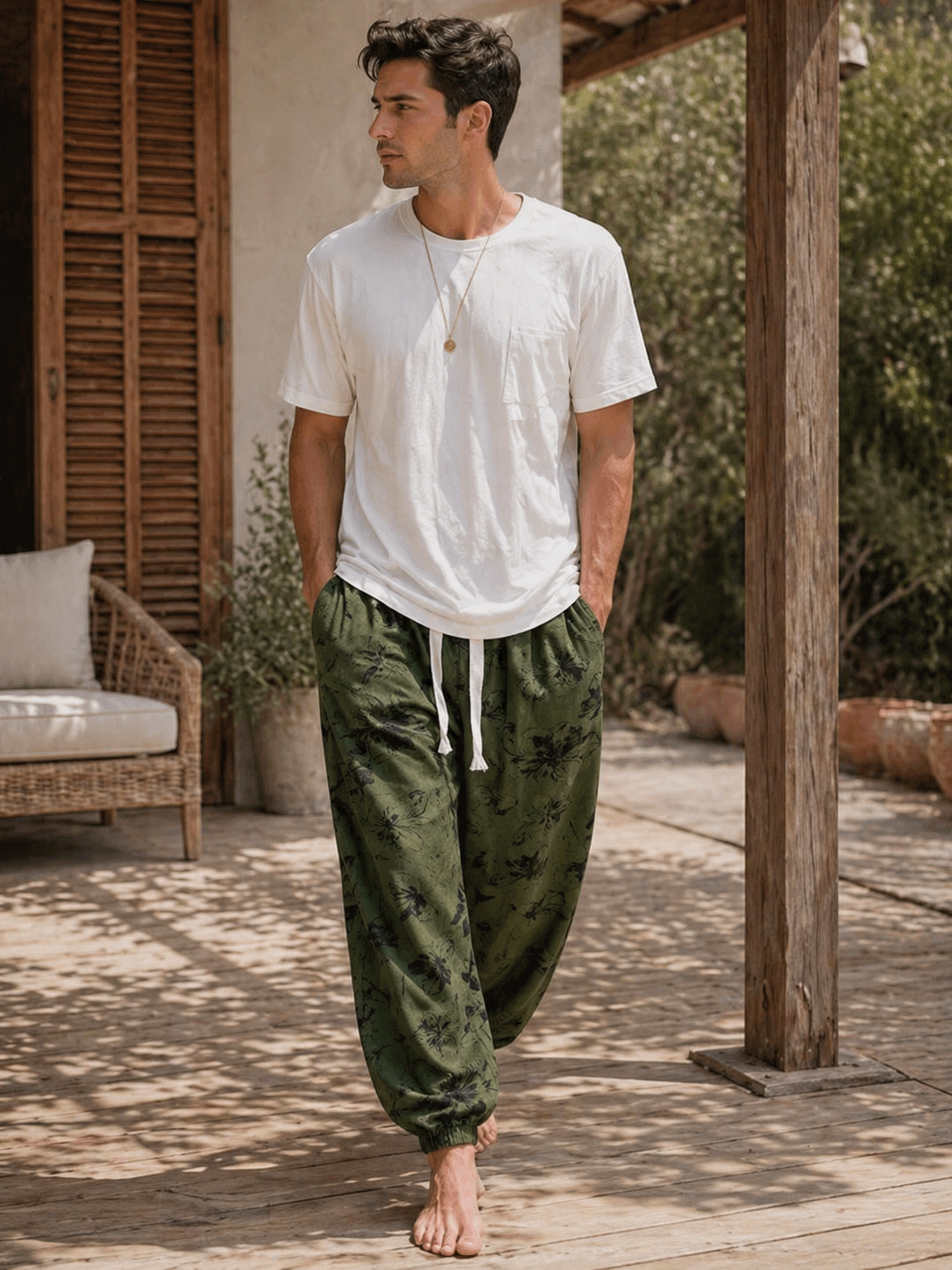 Forest Linen Joggers