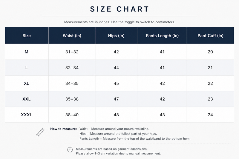 Size chart