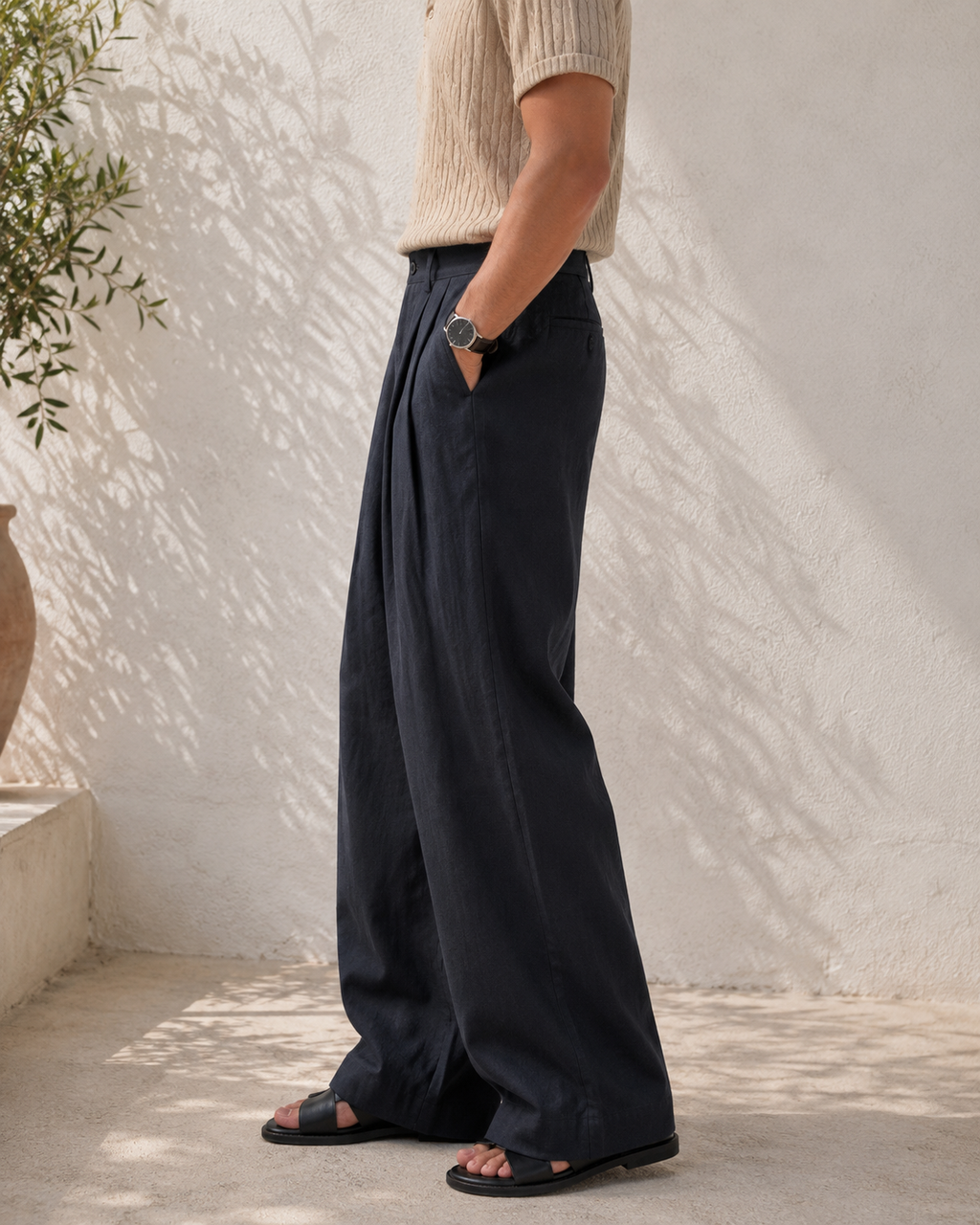 Aegean Wide Linen Trousers