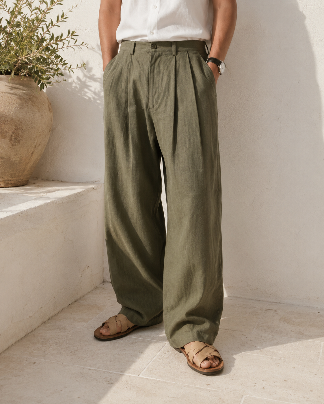 Palermo Wide Linen Trousers