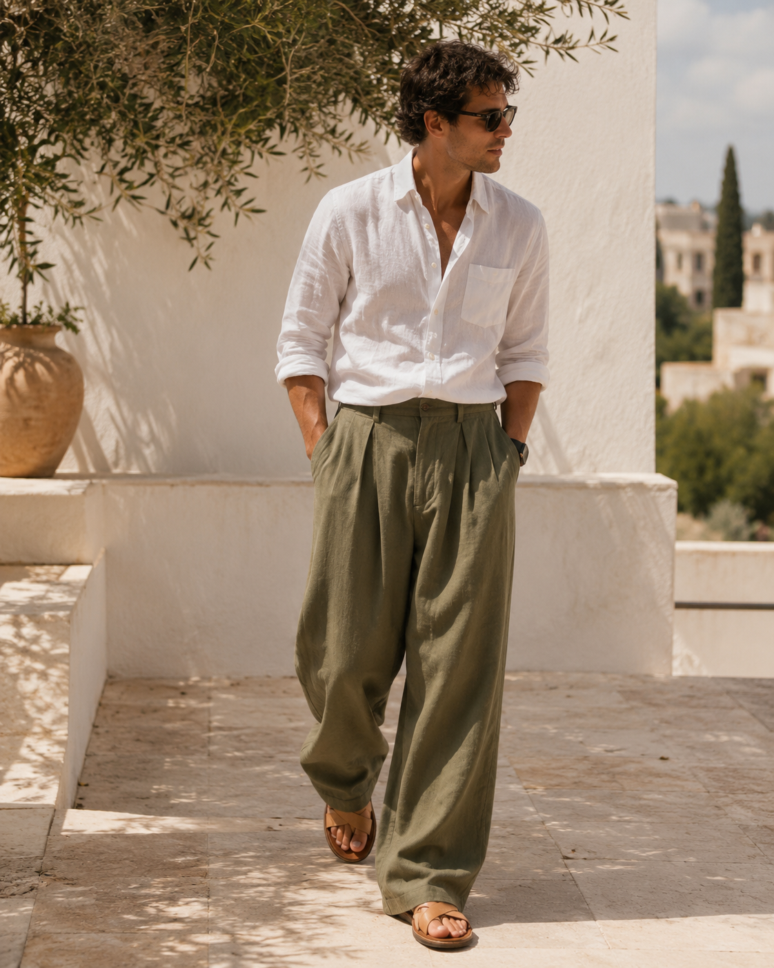 Palermo Wide Linen Trousers