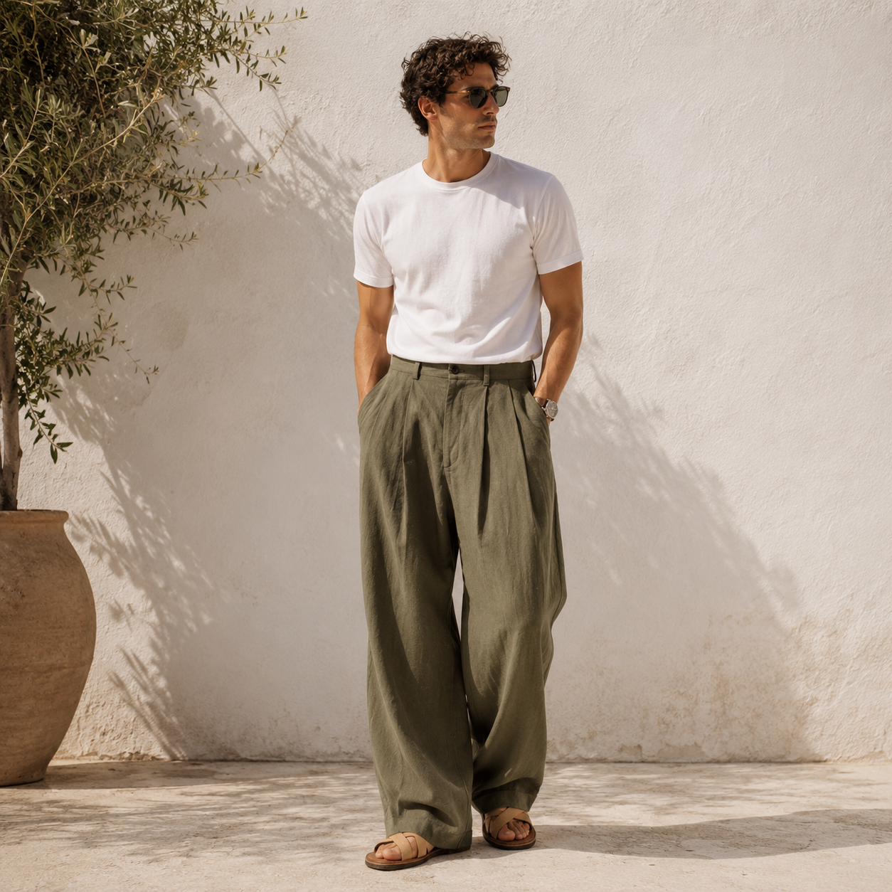 Palermo Wide Linen Trousers