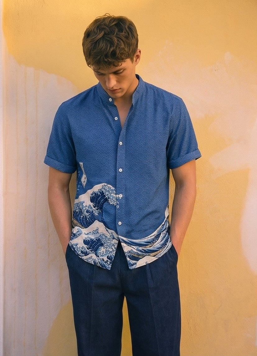 Coastal Wave Linen Shirt