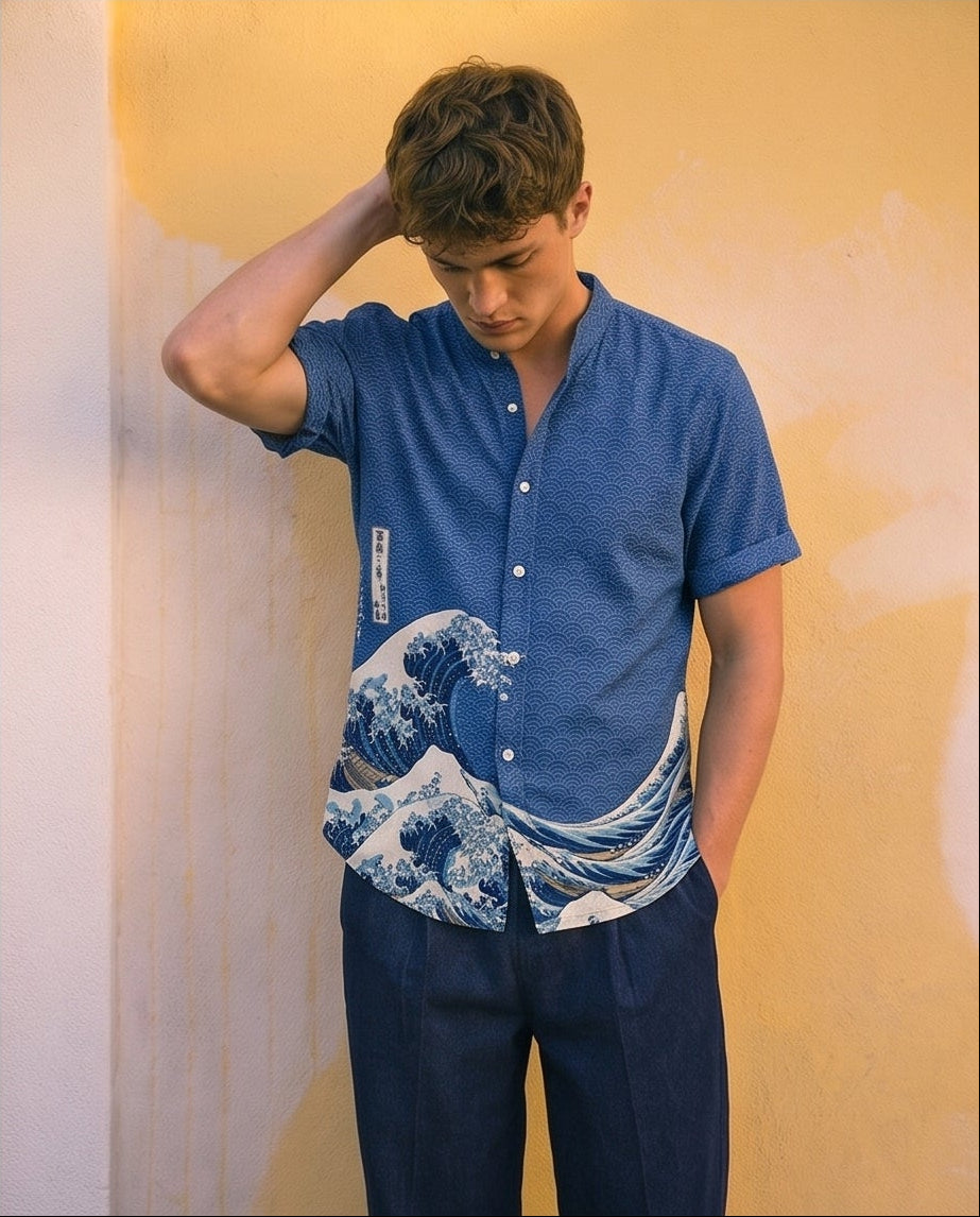 Coastal Wave Linen Shirt